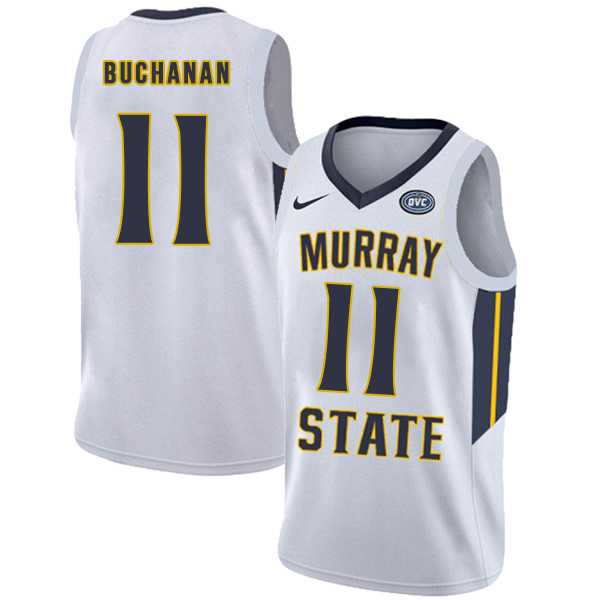 Murray State Racers #11 Shaq Buchanan White College Basketball Jersey